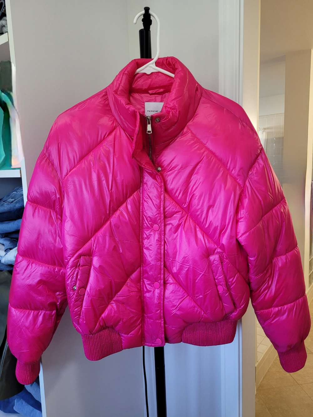 Hot Pink Quilted Puffer Jacket